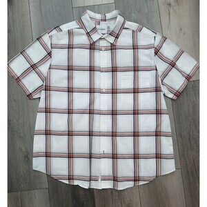 Goodfellow & Co Slim white black/orange  Short Sleeve Button Down Shirt XL